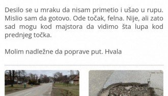 Udarna rupa na Pačirskom putu ponovo spremna za krpljenje