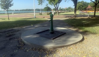 Popravljena česma u parku na Paliću, ali voda nema dobar odvod