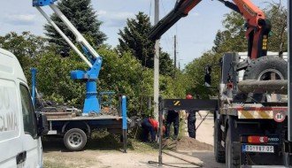 Nagnuta bandera elektrovoda u Jorgovanskoj ulici