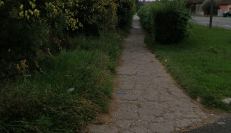 Zapuštena staza i nepregledna raskrsnica u Aleksandrovu (Verušićka ulica)