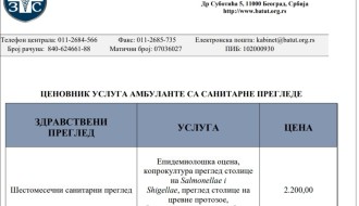 Cena sanitarnog pregleda