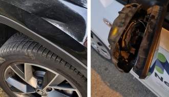 Oštećenja vozila u Ulici Vuka Karadžića