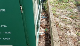 Smeće oko velikog kontajnera u centru Čantavira