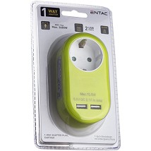 Utikac – uticnica + 2 USB punjac 2.1A zuta
