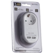 Utikac – uticnica + 2 USB punjac 2.1A bela