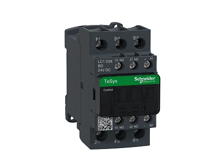 TeSys D kontaktor 3P (3NO) 38A 24V DC (1NO+1NC) BD