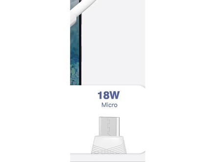 Bavin kabl 18W 1m type-A na Micro bela - CB222