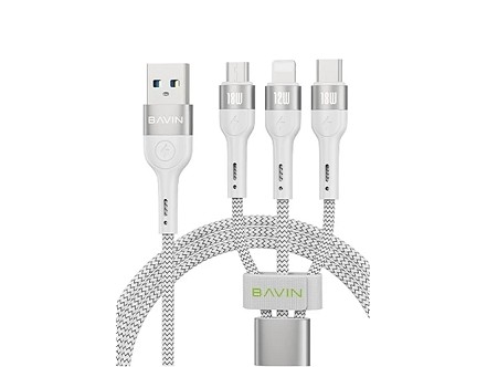 Bavin kabl 18W 3 in 1 Micro, type-C, lightning bela - CB365