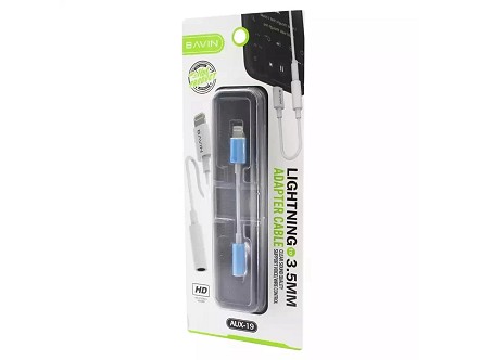 Bavin adapter AUX-19 lightning na 3.5mm bela - AUX-19