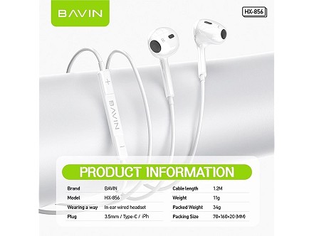 Bavin slušalice Lightning bela - HX856