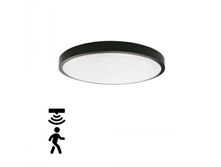LED PLAFONJERA SA MICROWAVE SENZOROM POKRETA 18W 1800lm 4000K IP44 RD CRNA VTAC