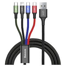 Baseus kabl 4u1 2*c/1*IOS/1*Micro 3,5A 1,2m crna