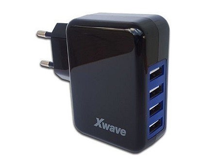 Xwave H44 4x USB brzi zidni punjac za mobilne 4A crna
