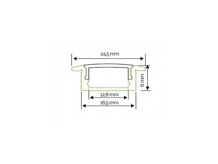 ALUPROFIL ZA LED TRAKE 2M UGRADNI CRNI LL ALP001 R BBLINK