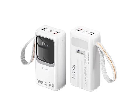 Bavin Power bank 30 000mAh 22.5W - PC1031S bela