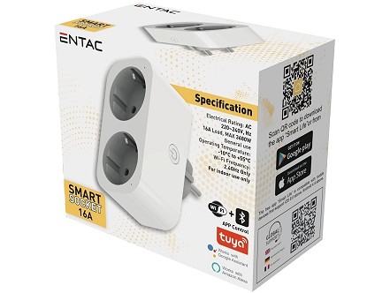 Dupla smart uticnica sa meracem potrosnje WIBLE 3680W 16A