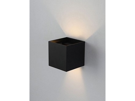 ZIDNA LED LAMPA  2x3W CRNA KVADRAT
