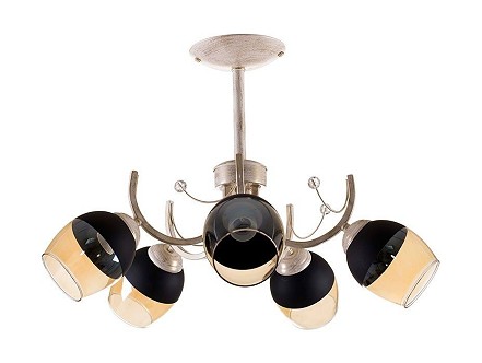 Visilica ADAM 5xE27 bela-platina-crna