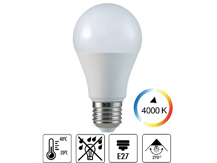 LED sijalica 8W 4000K A60 E27 OPTILED