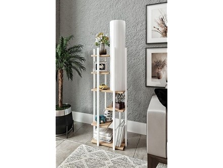 Podna lampa Vogue E-27 belo-smedja