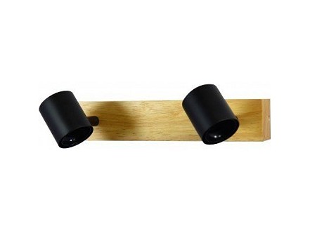 Plafonska Spot lampa Madeline 2xE27 Drvo/Crna