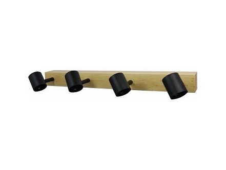 Plafonska Spot lampa Madeline 4xE27 Drvo/Crna