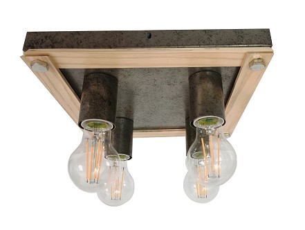 SIMONA Nadgradna lampa 4xE27 230V Metal-Drvo