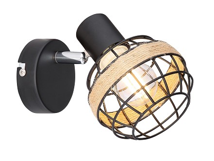 CHARLOTTE-1 Zidna lampa 1xE14 230V Crna sa uzetom