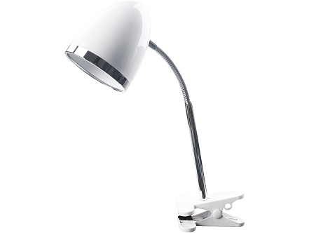 Stona lampa Clip bela E27 15W