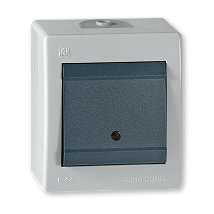 POWER Prekidac jednopolni sivaI. PVC IP44 16A250V