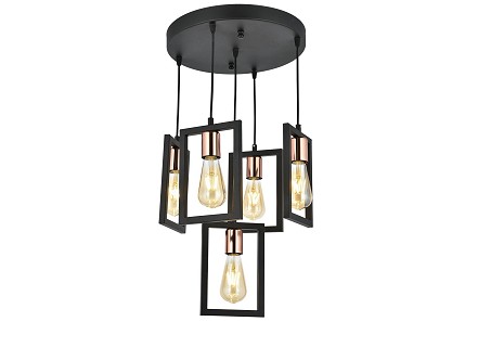 ADELE visilica 5xE27 fi35cmxH75cm crna