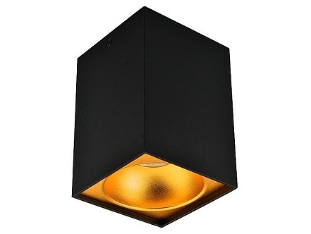 Spot kockasta lampa GU10 crno zlatna