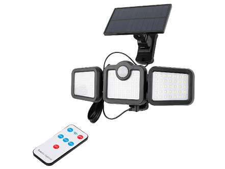 Solarni LED reflektor sa senzorom 15W 3 glave sa daljinskim