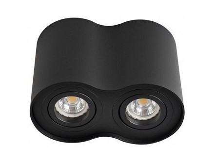 Plafonska lampa valjak dupla GU10 125mm crna IP20