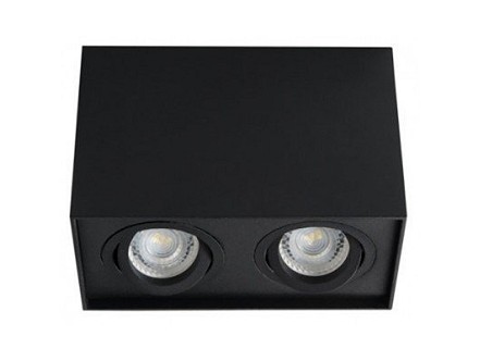 Plafonska lampa kocka dupla okretni GU10 125mm crna IP20