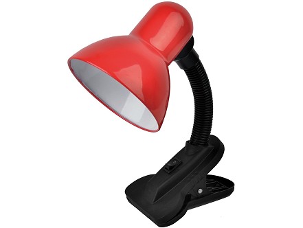 Stona lampa Clip crvena E27 60W