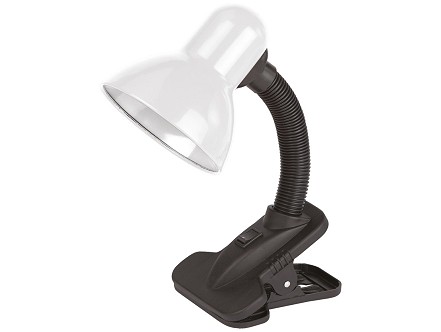 Stona lampa Clip bela E27 60W