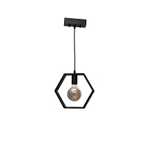 411041-1 BK Visilica drvena heksagon 1xE27 Crna