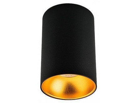 Plafonska lampa valjak GU10 140mm crna-zlatna IP20