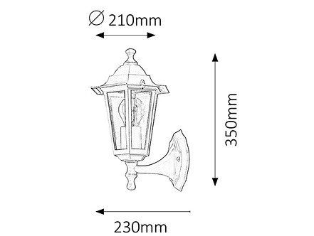 SPOLJNA ZIDNA LAMPA FENJER CRNI 1XE27 VELENCE 8204 RABALUX
