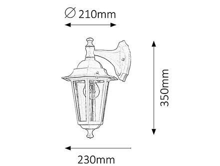 SPOLJNA ZIDNA LAMPA FENJER CRNI 1XE27 VELENCE 8202 RABALUX