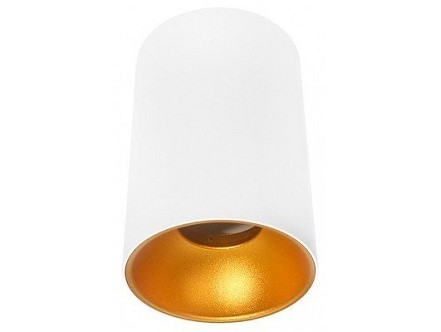 Plafonska lampa valjak GU10 140mm bela-zlatna IP20