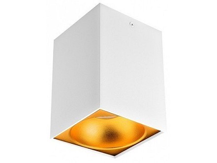 Plafonska lampa kocka GU10 140mm  bela-zlatna IP20