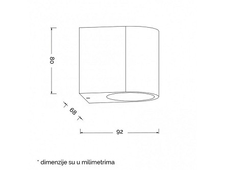 ZIDNA LAMPA 1XGU10 BELA W10401 IP65 BELA DAWN BBLINK