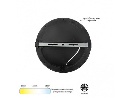 LED PLAFONJERA 15W CCT X09 200 IP65 CRNA 201822 BBLINK
