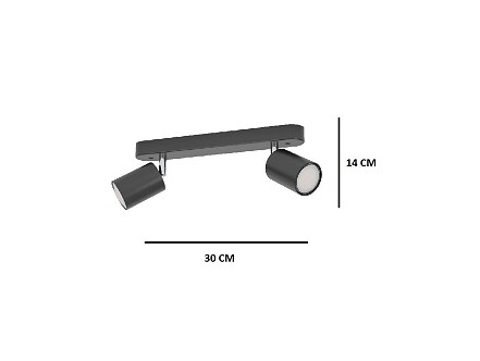 SPOT LAMPA 2XGU10 RECISO 74007 CRNI ECO EGLO
