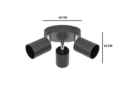 SPOT LAMPA 3XGU10 RECISO 74008 CRNI ECO EGLO