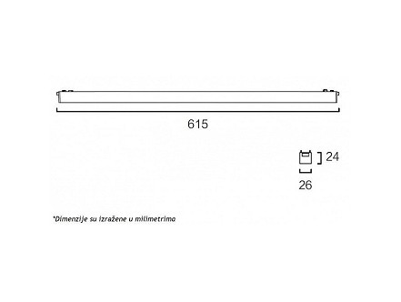 BBLINK LED26 600F ŠINSKA MAGNETNA SLIM RASVETA SVETILJKA 20W WW BELA 48V