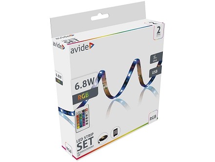 LED traka 5V Blister SMD5050 30LED RGB IP65 2m+IR