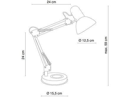 STONA RADNA LAMPA 1XE27 BELA FAMOUS 24881 GLOBO